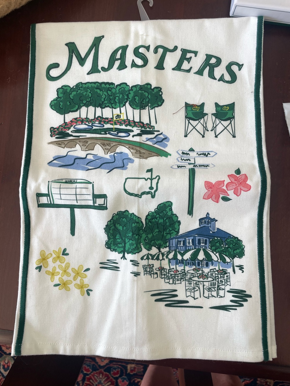 Masters Tournament Decorative Towel - Green & White